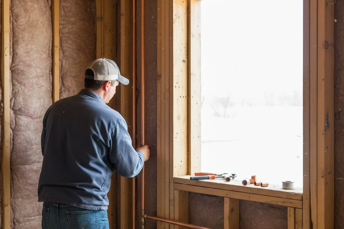 Licensed plumber running new copper supply lines in a Fruita home